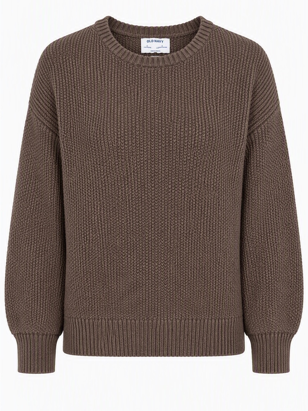 Old Navy Women's Crewneck Sweater Brown Chunky Knit
